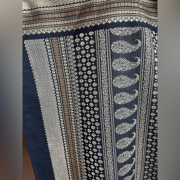 Fabindia handloom 100% cotton black & beige saree sari w stunning palloo - New - Picture 12 of 15